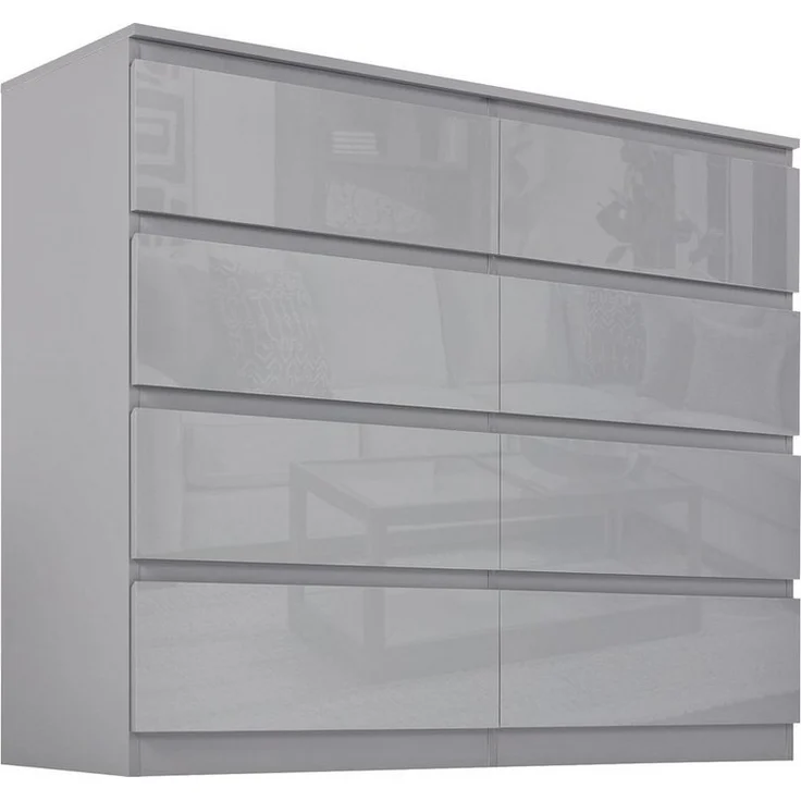 HTI-Living Sideboard Sideboard Kenji 8 Schubladen Hochglanz Grau (Stück, 1 St, 1 Sideboard), Kommode – Bild 4
