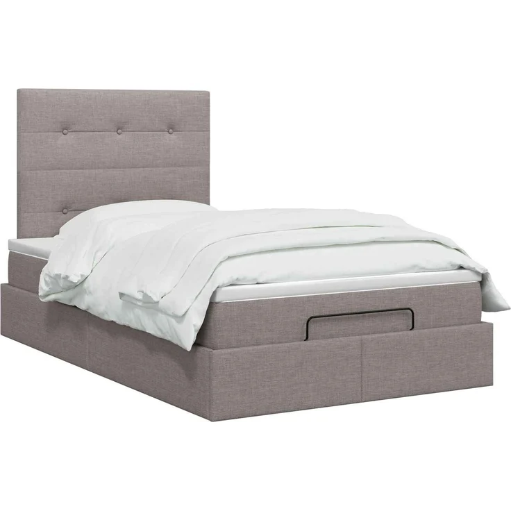 vidaXL Ottoman Bett mit Matratze mit Kopfteil Taupe 120 x 190 cm Stoff 3457477 – Bild 3