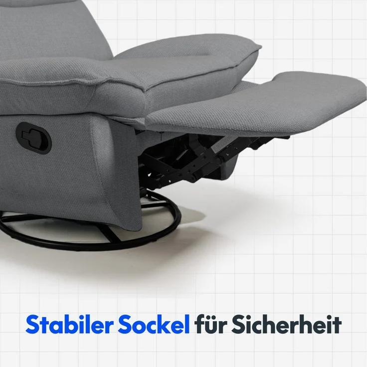 FLEXISPOT Sessel Schaukelsessel gemütlicher TV-Sessel, Relaxsessel (Drehsessel mit Rocking, Ruhesessel für Senioren & Stillenden), Versteckter Stauraum, 105° - 145° verstellbar, 159 KG belastbar – Bild 3