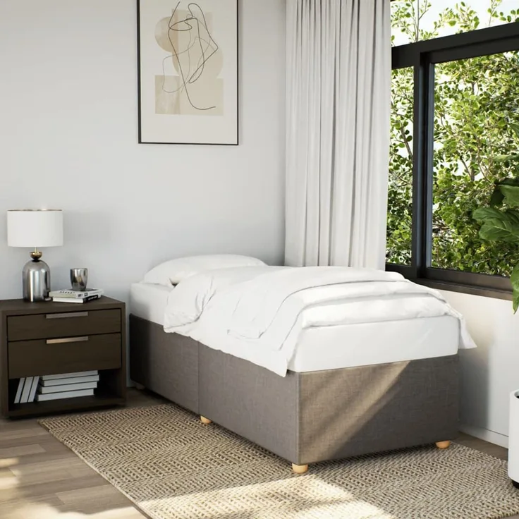 vidaXL Bettgestell ohne Matratze Taupe 90x190 cm Stoff 3284698