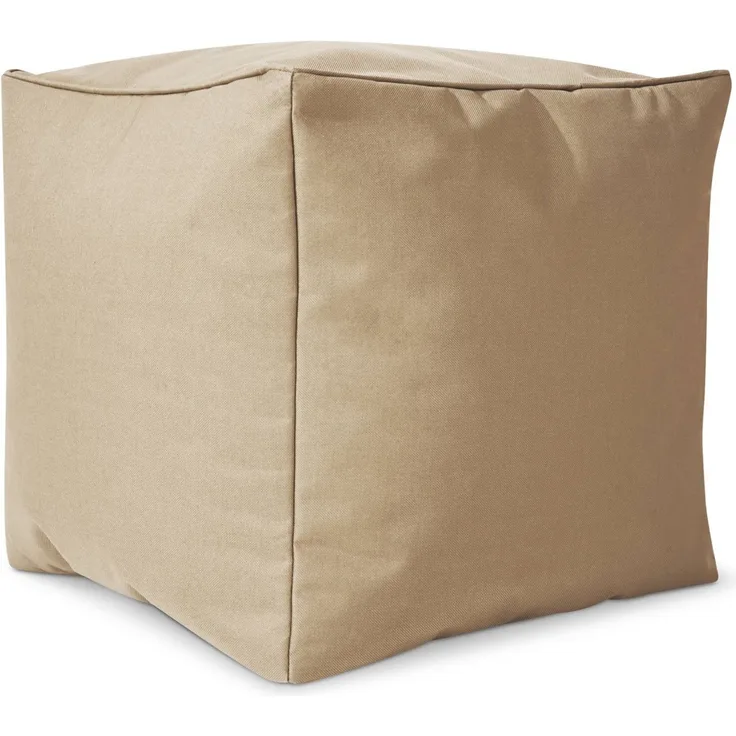 Green Bean® Sitzsack-Hocker 40x40x40cm mit EPS-Perlen Füllung - Sitz-Pouf für Sitzsäcke - Sitzhocker für Kinder und Erwachsene - Beige