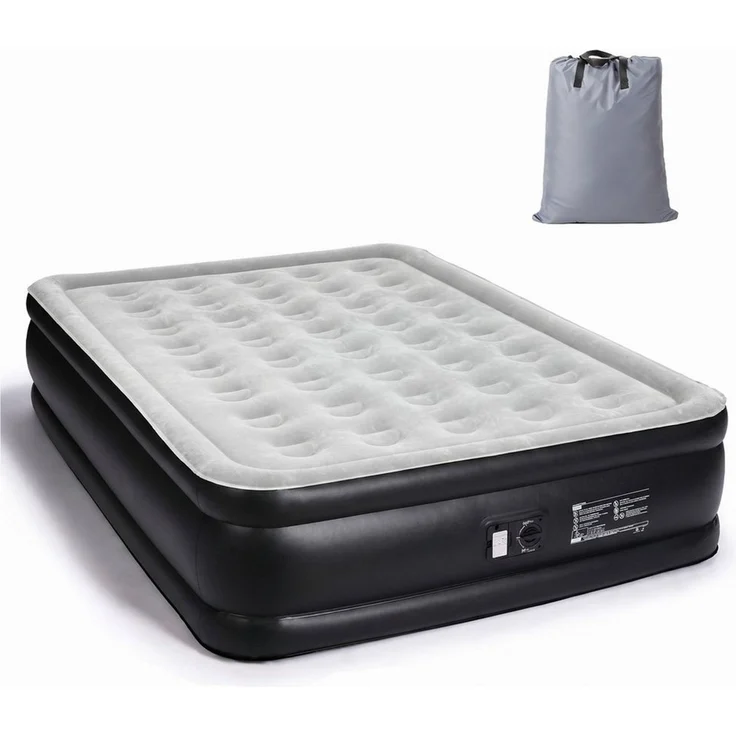 LEADZM Luftmatratze mit Integrierter elektrischer Pumpe,Doppelbett,Beflockte Oberfläche, 204kg Tragkraft, Luftbett,für Camping Zuhause 190 x 99 x 45 cm – Bild 2