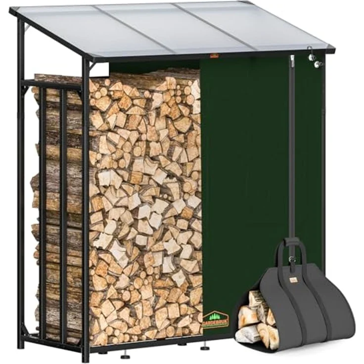 GARDEBRUK® Kaminholzregal XXL, mit wasserabweisender Abdeckplane – Bild 1