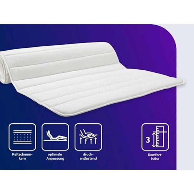 Traumnacht SleepGuard Kaltschaum-Topper, Matratzenauflage, Schoner für Matratze bis 30 cm, Allergiker geeignet, Öko-Tex Zertifiziert, 90x200 cm, produziert nach deutschem Qualitätsstandard – Bild 5