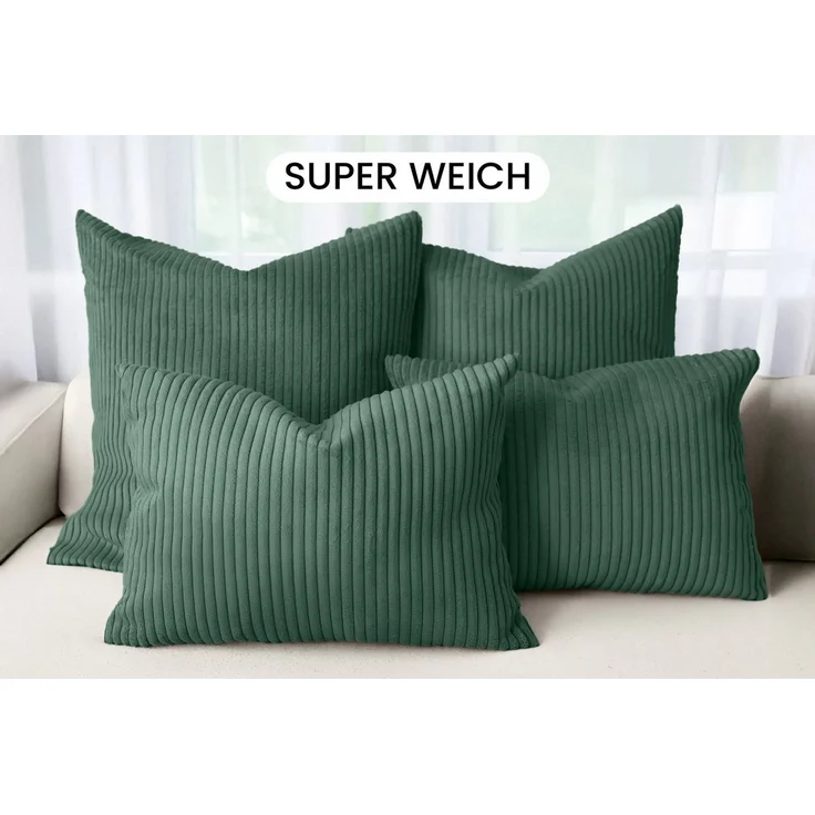 Amilian Dekokissen - Kissen Set 4er - Sofakissen mit Füllung 2 x 50 x 50 + 2 x 35 x 45 cm, (4 Stück) Kuschelkissen - Zierkissen mit Kissenfüllung - Couchkissen – Bild 2