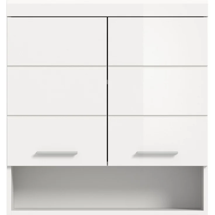 Xonox Scout Hängeschrank (B/H/T: 74x79x24 cm) in weiß Nachbildung und weiß Hochglanz tiefzieh – Bild 1