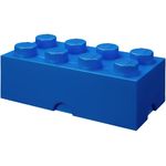 LEGO Aufbewahrungsstein, 8 Noppen, Stapelbare Aufbewahrungsbox, 12 l, blau