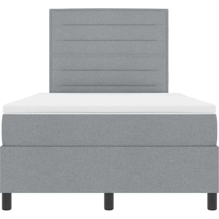 vidaXL Boxspringbett mit Matratze mit LED Hellgrau 120 x 190 cm Stoff 3342774 – Bild 8