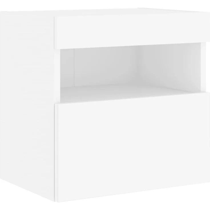 TV-Wandschrank, Fernsehschrank mit LED-Leuchten Weiß 40x30x40 cm – Bild 3