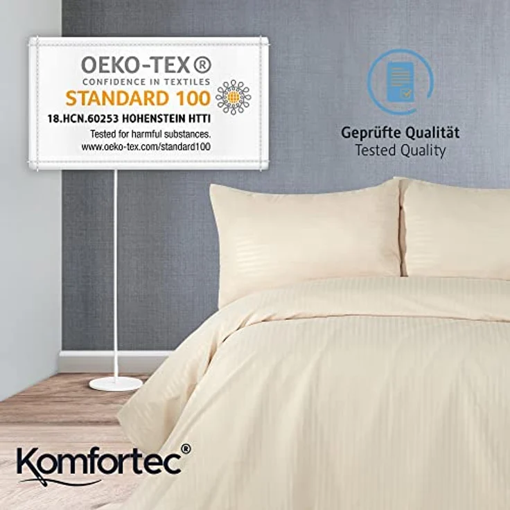 Komfortec Bettwäsche Deluxe, 2&3 Teilig, 140x200 cm, 155x220 cm, 200x200 cm oder 220x240 cm, 100 % Mikrofaser (120 g/m), 3 teilig, Bettwäsche-Sets mit Reißverschluss, Weich und Bügelfrei – Bild 8