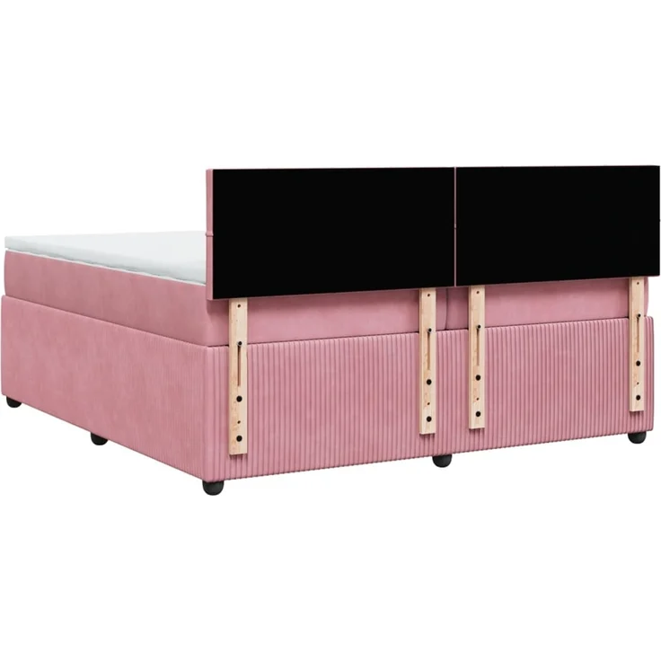 vidaXL Boxspringbett mit Matratze Rosa 200x200 cm Samt 3287835 – Bild 10