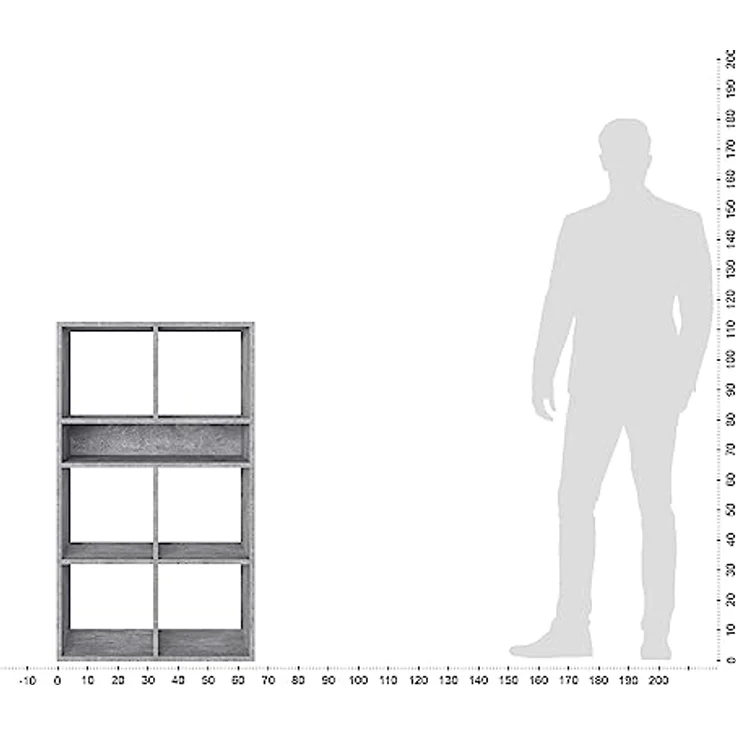 KOMTO Bücherregal RIM6 Regal Bücherregal Standregal Würfelregal Büroregal, Bücherschrank für Kinderzimmer Wohnzimmer 65,8 х 30,7 х 112,5 cm – Bild 7