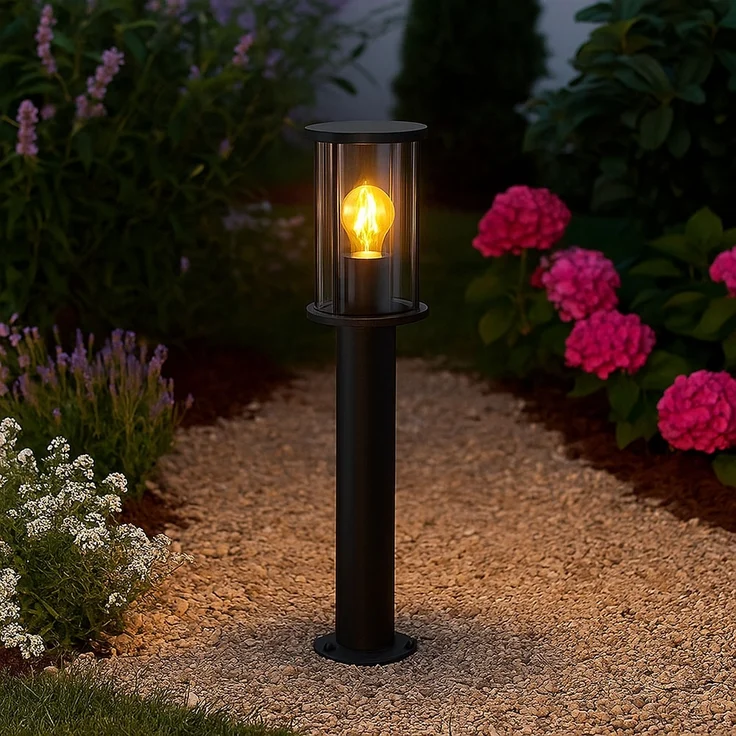 Stehlampe Außenleuchte, Metall, schwarz, wetterfest, H 60 cm – Bild 3