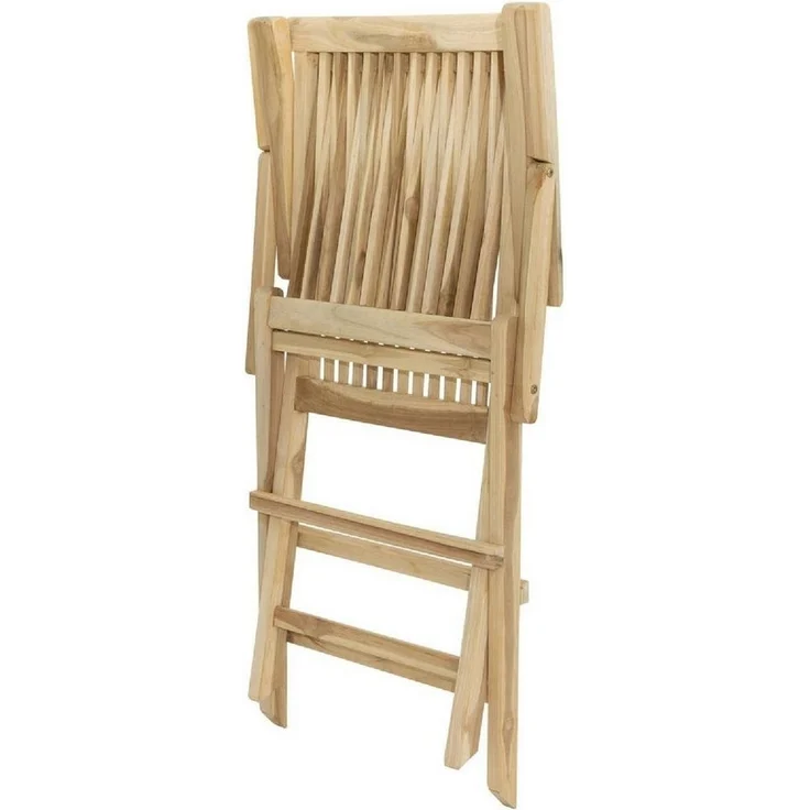 VCM Gartenstuhl Klappstuhl Gartenstuhl Balkonstuhl Teak Holz natur – Bild 2