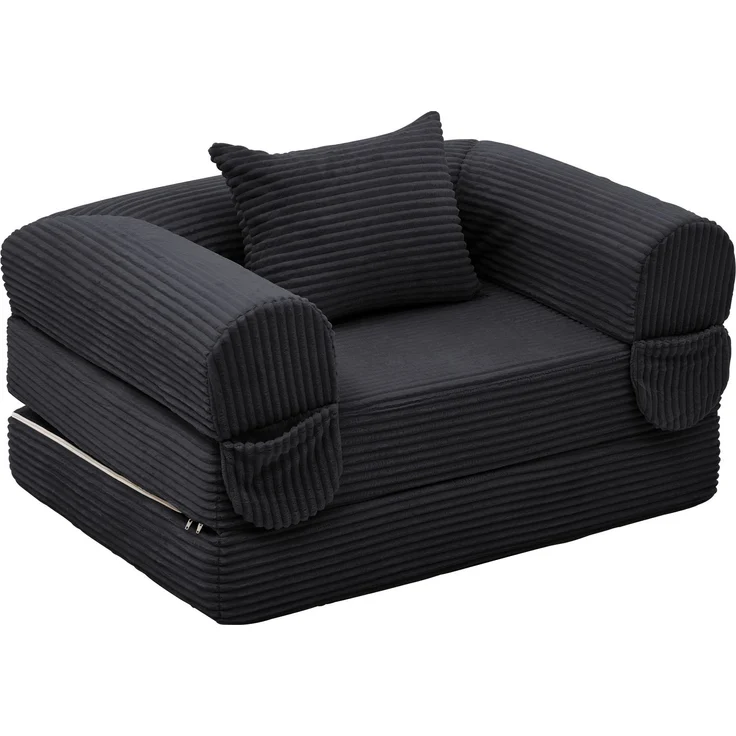 ZUBALIYA SchlafSofa mit Cordbezug, mit Schaumstoffpolsterung, ohne aufwendige Montage, für Wohnzimmer und Apartments – Bild 4