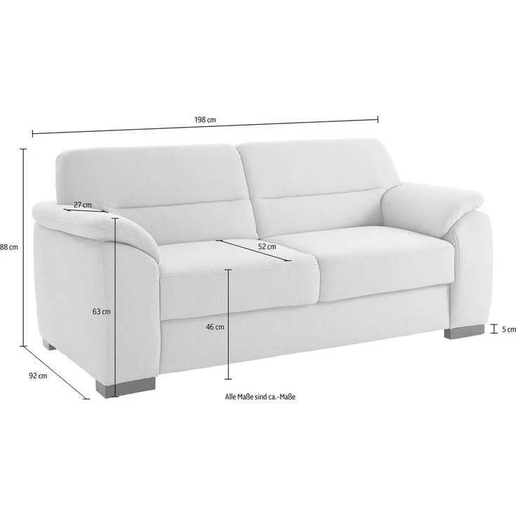 sit&more 3-Sitzer Montego, B: 198 cm, mit Federkern – Bild 4