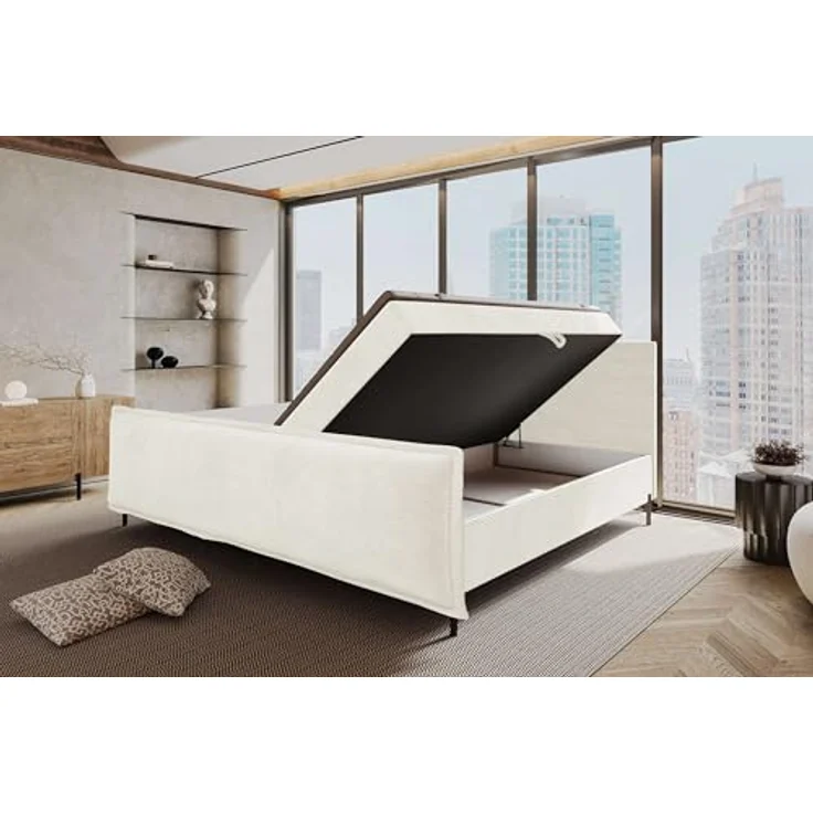 99rooms Vero Familienbett Boxbett 240×200 cm Cordstoff POSO Creme – Bild 5