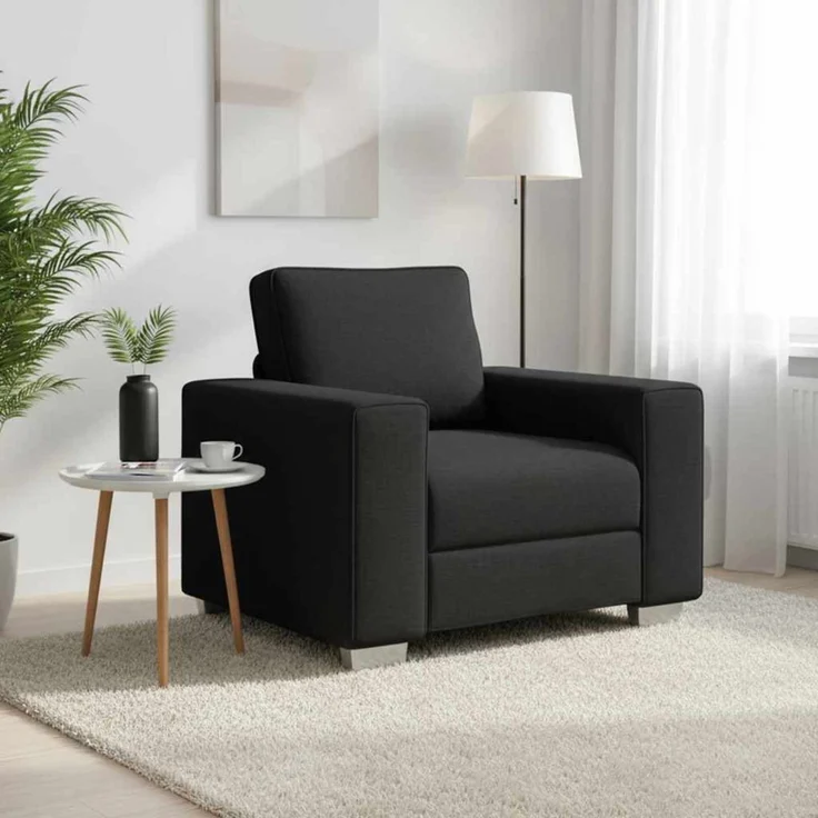 vidaXL Sofa-Sessel Schwarz 100 cm Stoff 4105209 – Bild 1