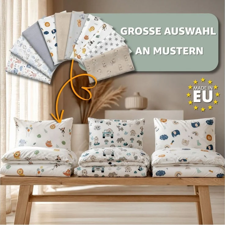 Totsy Baby Kinderbettwäsche Baby Bettwäsche aus Baumwolle - Set von Duvet Cover und Kissenbezug – Bild 3