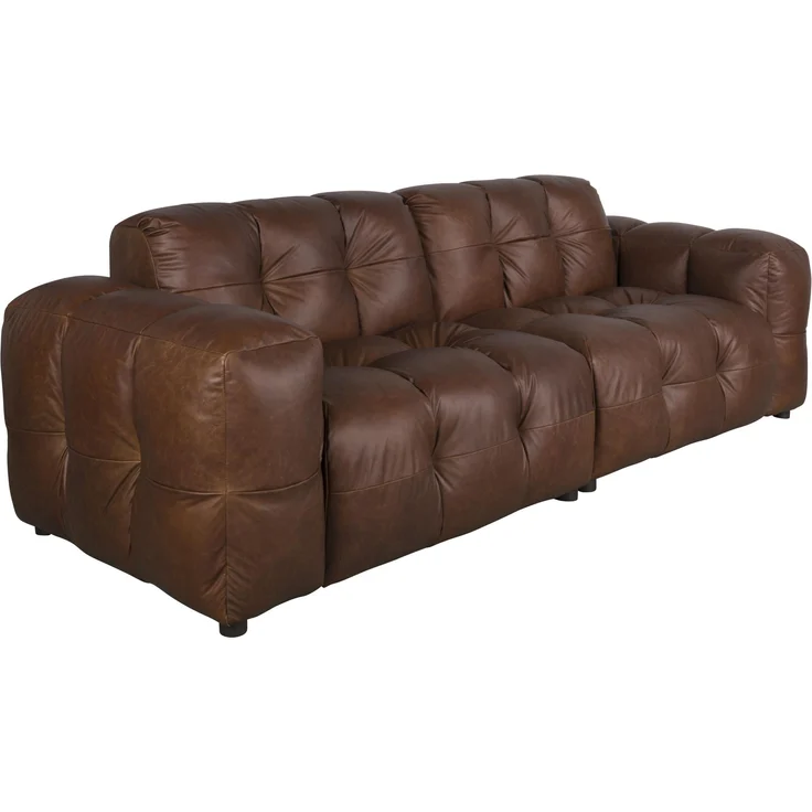 HACKMAN 3-Sitzer Sofa Echtleder dunkelbraun von DUTCHBONE – Bild 1