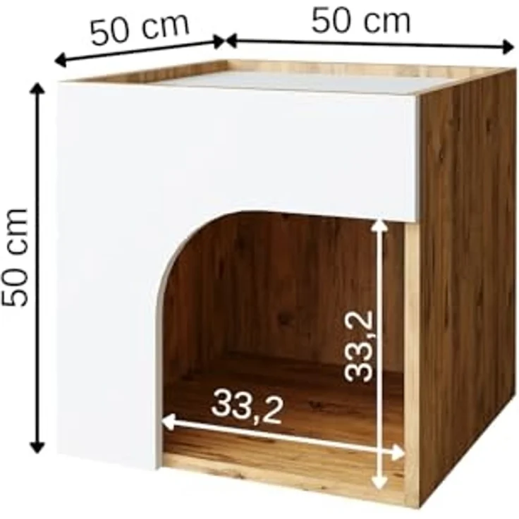 Roomart Tierhaus für Hunde & Katzen – Haustierhöhle RINO • Weiß-Eiche – Bild 7