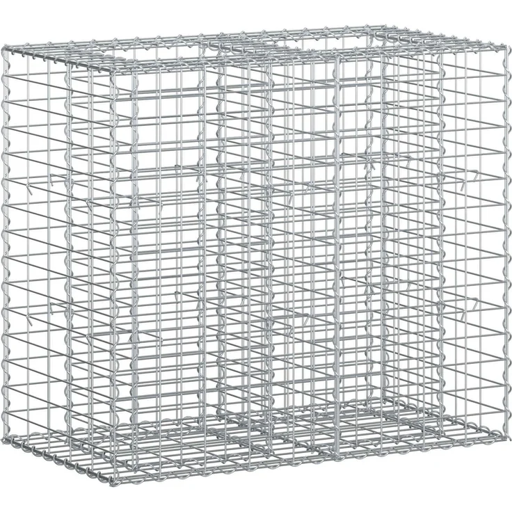 vidaXL Gabionen-Hochbeet 90 x 50 x 80 cm Verzinkter Stahl Silber 42033327 – Bild 2