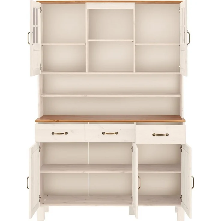Home affaire Küchenbuffet Alby Breite 125 cm, 2 Glastüren, 2 Schubladen – Bild 3