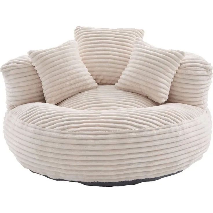 BlingBin Sitzsack Cordstoff-Sofa, Lazy Sofa (Sofa, 1 St, 108 x 108 x 52 cm), Mit drei Kissen, für Erwachsene und Kinder gleichermaßen geeignet