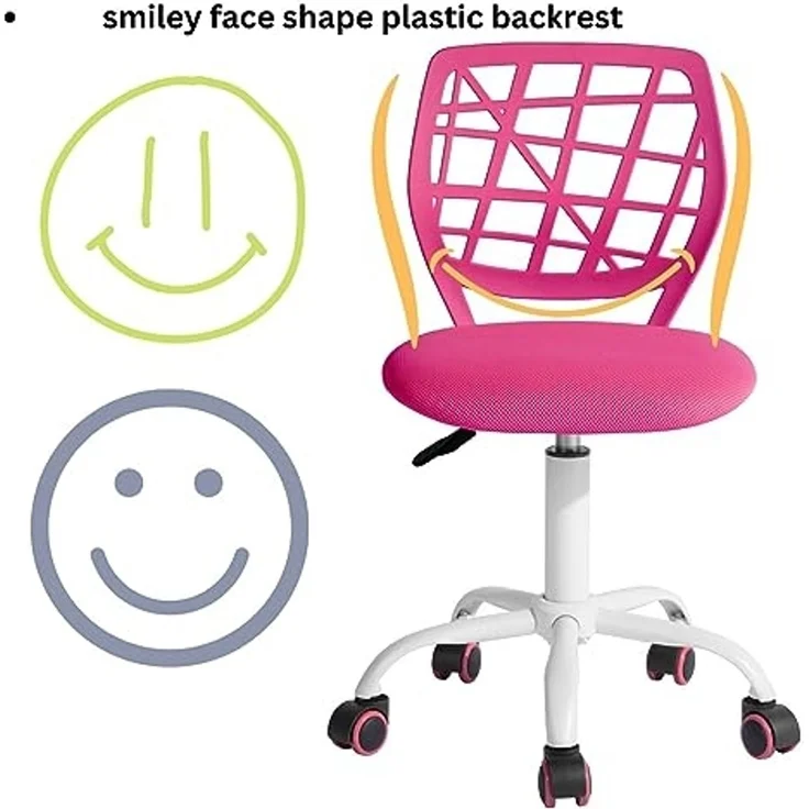 FurnitureR Farbenfrohes Zuhause, ergonomisch, verstellbar, höhenverstellbar, für Arbeitsbüro, Rosa, Metall, 38,5 x 40 x 75 cm – 87 cm – Bild 5