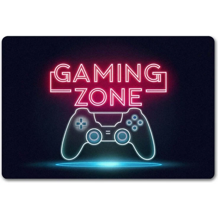 speecheese Fußmatte Gaming Zone Controller Fußmatte in 40x60 cm ohne Rand in Neonschrift – Bild 1