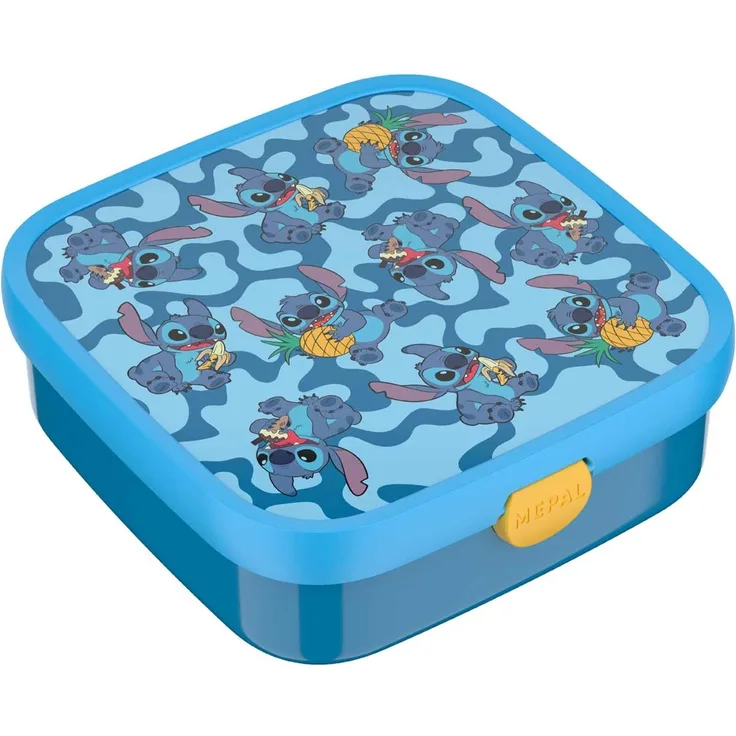 Mepal 'Campus' Brotdose Groß inklusive 2 auslaufsicheren Bento Fächern & Gabel, Kunststoff Stitch, 1250 ml