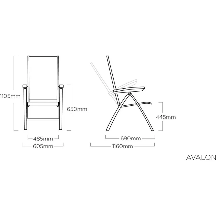 AVALON Multipositionssessel silber/ graphit – Bild 2