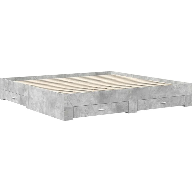 vidaXL Bettrahmen Geräucherte Eiche 200 x 200 cm Holzwerkstoff 3409956 – Bild 5