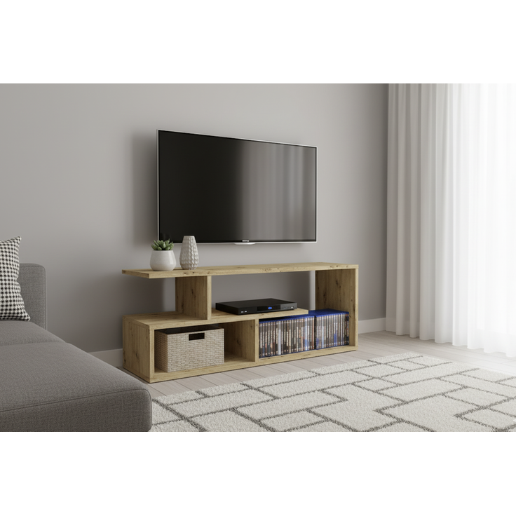 Shefa TV-Lowboard Eden 100 - Eiche Artisan Optik - Modernes TV-Regal (100 cm) – Bild 3