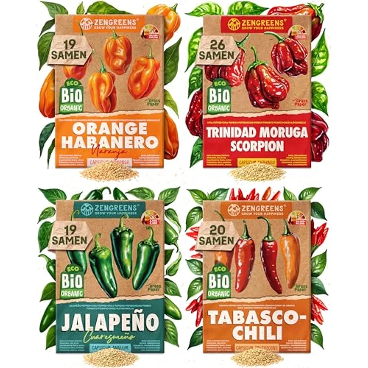 ZenGreens® - Bio Chilisamen im 15er Set - 15 Chili Samen für den einfachen Anbau im Garten, Balkon oder Hochbeet - Pflanzensamen - Saatgut – Bild 13