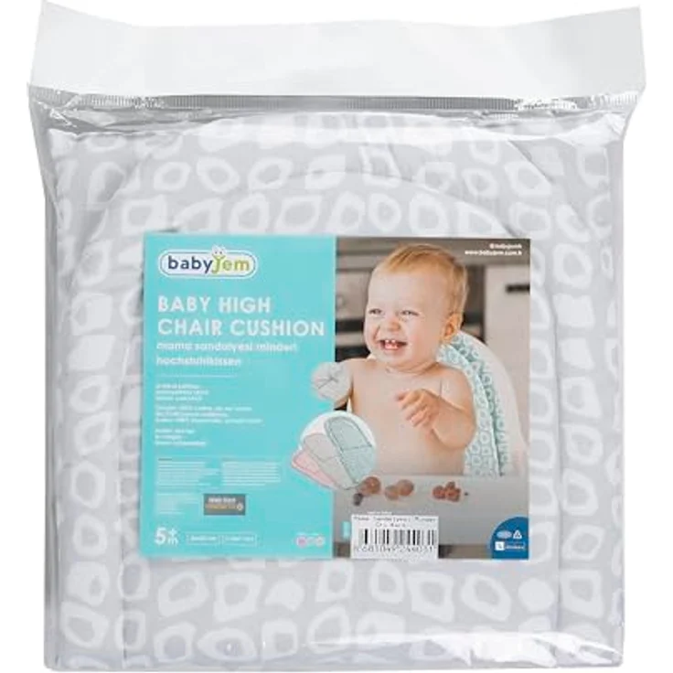 Babyjem Baby Hochstuhl Kissen Sitzkissen Sitzverkleinerer Hochstuhleinlagen, Grau – Bild 4