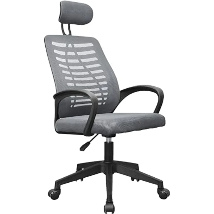 Mars Gaming MGC-ERGOB, Ergonomischer Gaming-Stuhl, Atmungsaktive Netz-Sitzfläche und Rückenlehne, Verstellbare Kopfstütze, Höhenverstellbar 110.5 und 120.5cm, Wippsystem von 3° bis 18°, Grau – Bild 2