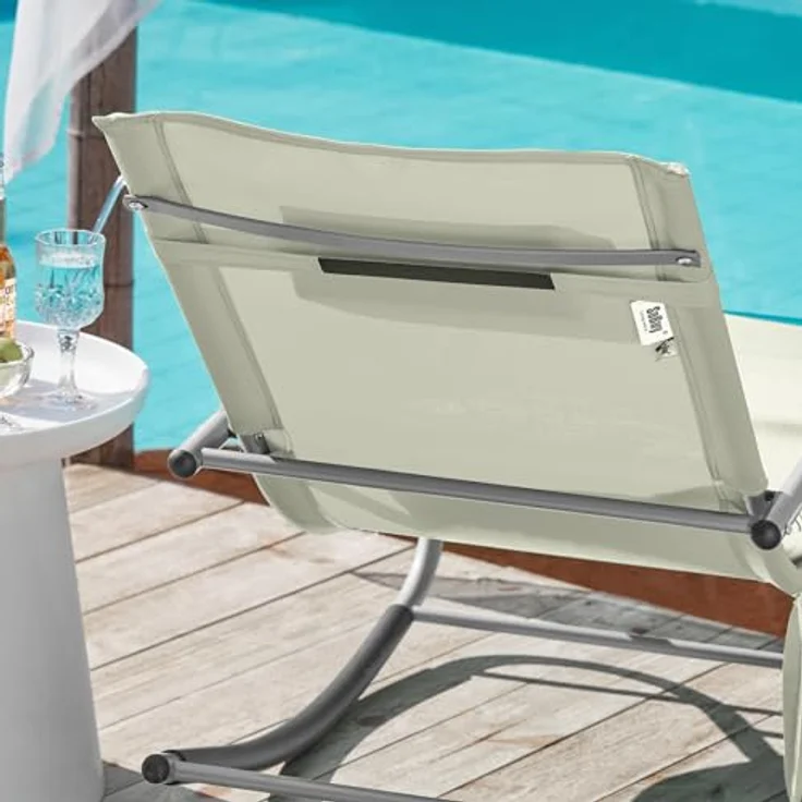 SoBuy Gartenliege OGS28x2, 2-er Set Swingliege Schaukelliege Sonnenliege Liegestuhl mit Tasche – Bild 3