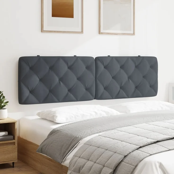 vidaXL Kopfteil-Kissen Dunkelgrau 180 cm Samt 374740 – Bild 9