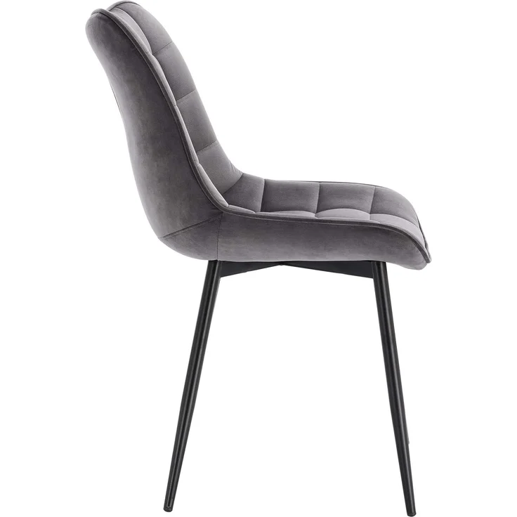 WOLTU Esszimmerstühle 2er Set, für Wohnzimmer Küche Esszimmer, Küchenstühle gepolstert mit Rückenlehne, Sitzfläche aus Samt, mit Metallbeinen, bis 150 kg belastbar, Dunkelgrau – Bild 6