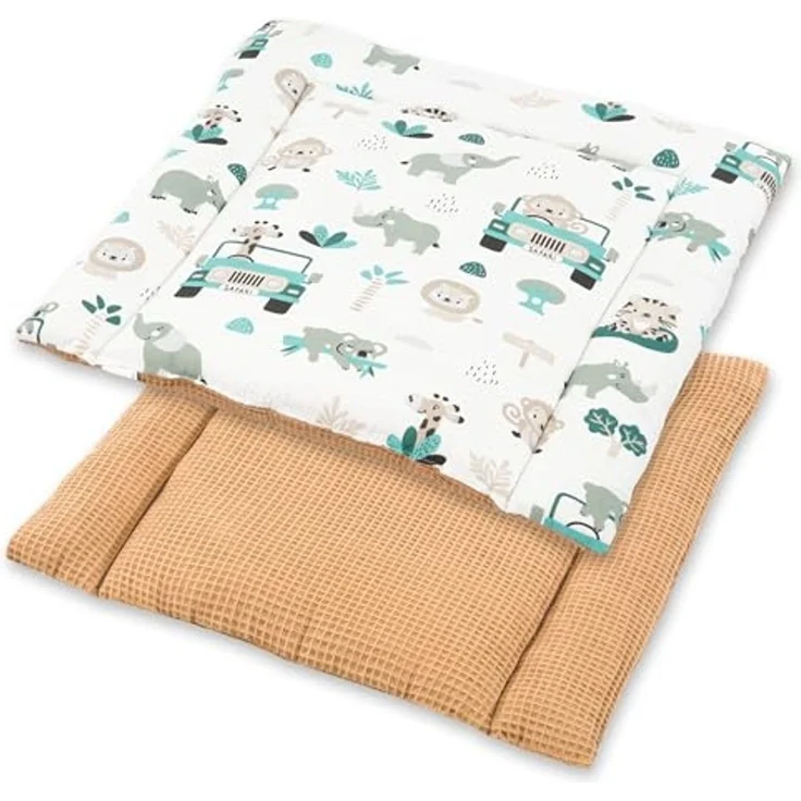 Wickelauflage für Babys 75x72 cm - Weiche Baumwolle, Abwaschbar - Wickelkommode & Wickeltischauflage Afrika – Bild 2