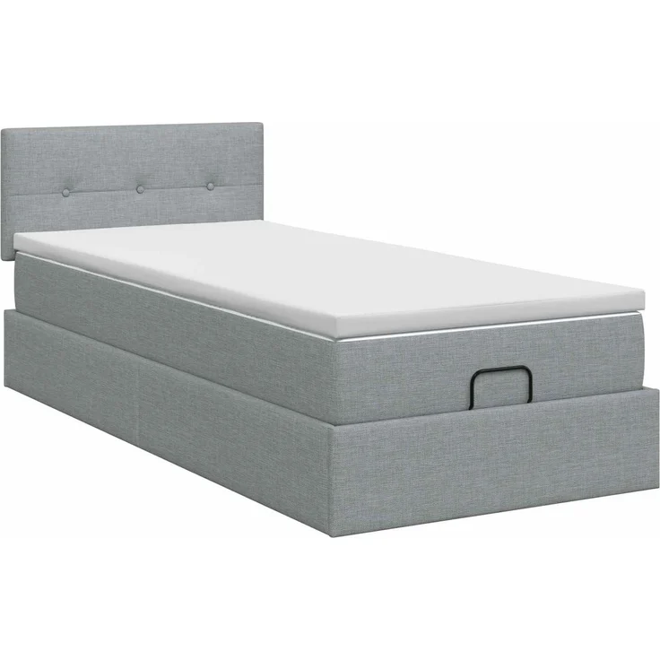 vidaXL Ottoman Bett mit Matratze Hellgrau 90 x 190 cm Stoff 3456288 – Bild 8