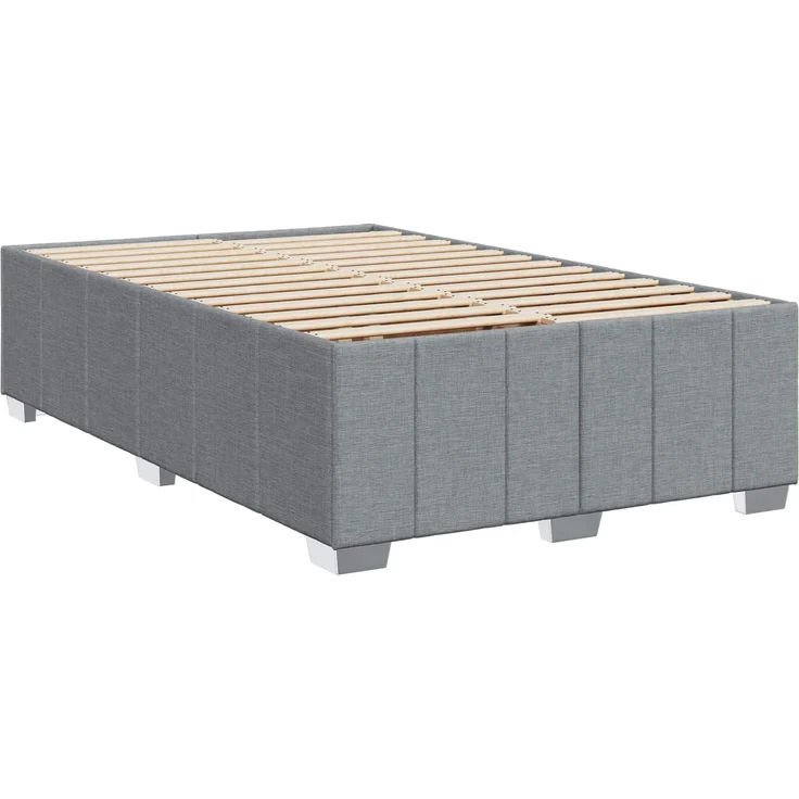 vidaXL Boxspringbett mit Matratze Hellgrau 120 x 190 cm Stoff 3454092 – Bild 5