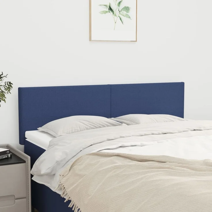 vidaXL Kopfteile 2 Stk. Blau 72 x 5 x 78/88 cm Stoff 345790 – Bild 1