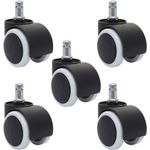 5er-Set Universalrollen HWC-L92, Bürostuhl-Rollen Stuhlrollen Möbelrolle Hartbodenrollen, Ø 11mm
