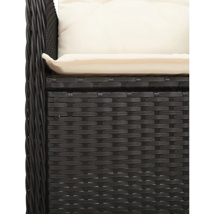 vidaXL Gartensessel Verstellbar mit Kissen Schwarz Poly Rattan 365680 – Bild 7