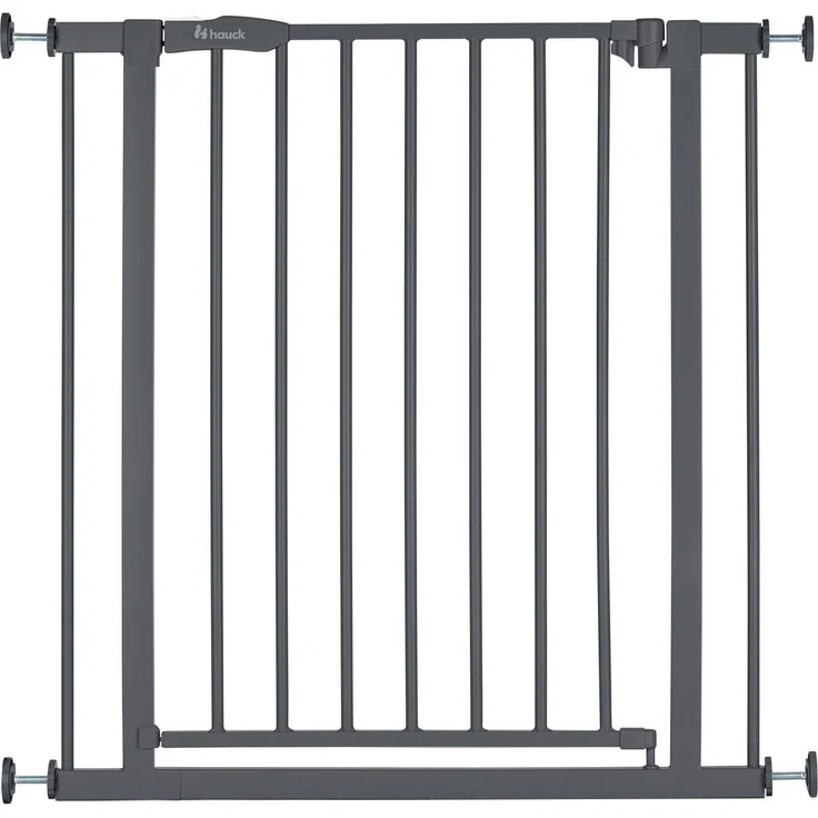 Hauck Treppenschutzgitter Türschutzgitter Open N Stop 2, für Breiten 75-80 cm, ohne Bohren, Einhändiges Beidseitiges Öffnen, Manueller Schließmechanismus, Metall (Dark Grey) – Bild 1