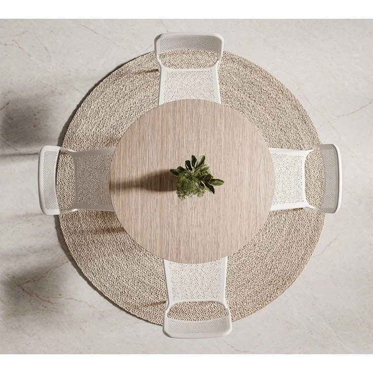 Skye Decor 'Table & Chairs Set 89 - White, Oak' Tisch- und Stuhlset (5-teilig), Weiß / Eiche, 89 x 76 x 89 cm – Bild 5