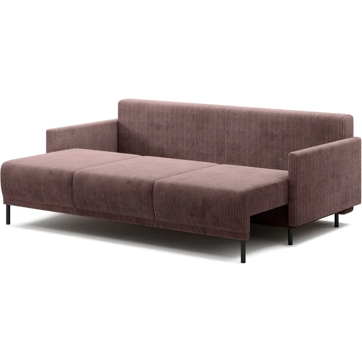 Selsey 'Hamiel' 3-Sitzer Sofa mit Schlaffunktion und Bettkasten, Cord, Lila – Bild 7