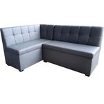 Rodnik Eckbank "Komo", Sitzbank, Grau, gepolstert, kurzer Schenkel Links, Kunstleder, Stauraum, Truhenbank, 167cmx121cm